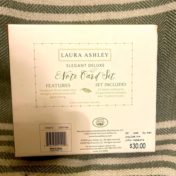 New Laura Ashley Elegant Deluxe Note Card Set - Picture 3 of 3